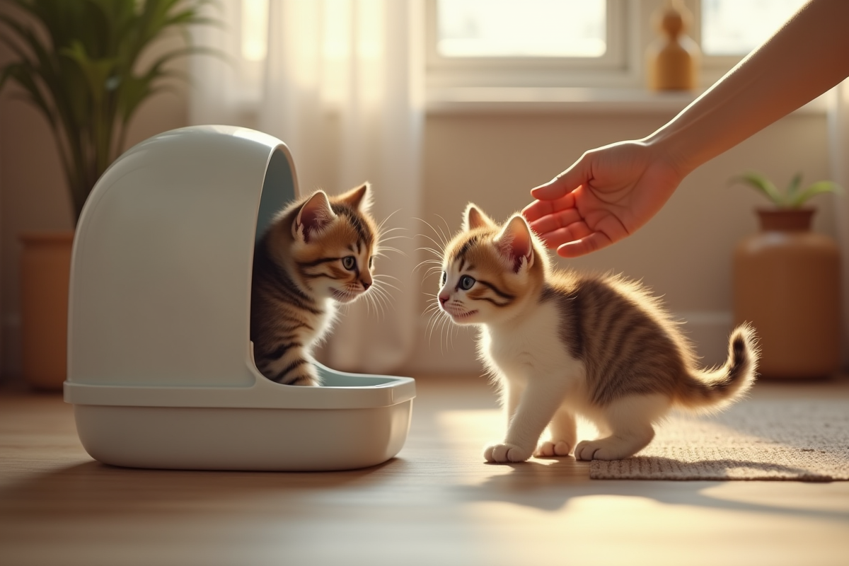 chaton  litière